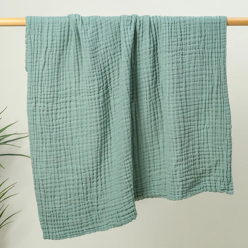 Couverture en gaze de coton pour bébé vert