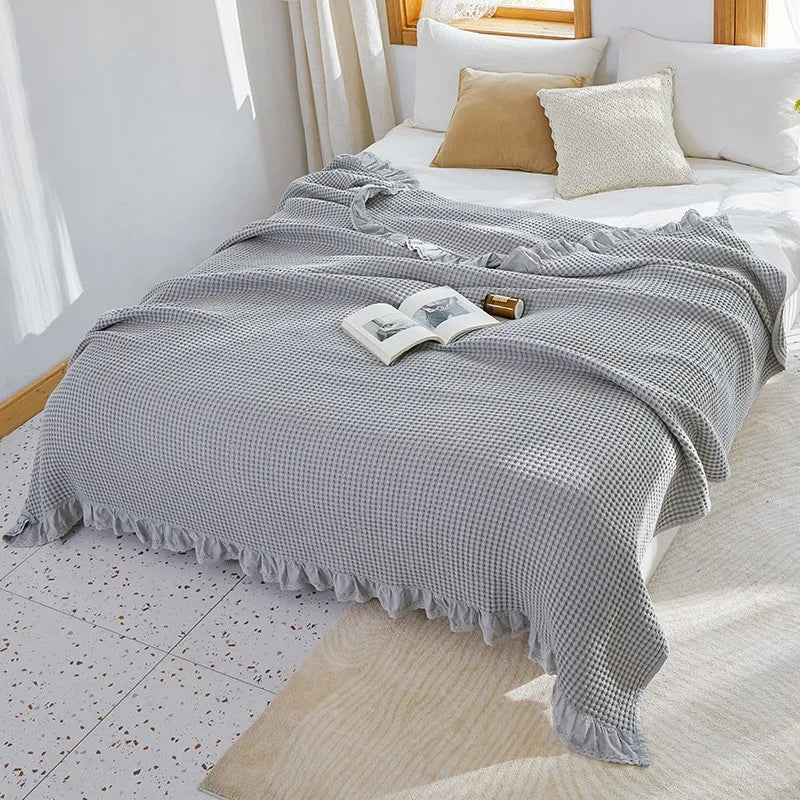 Couverture en mousseline de coton gris