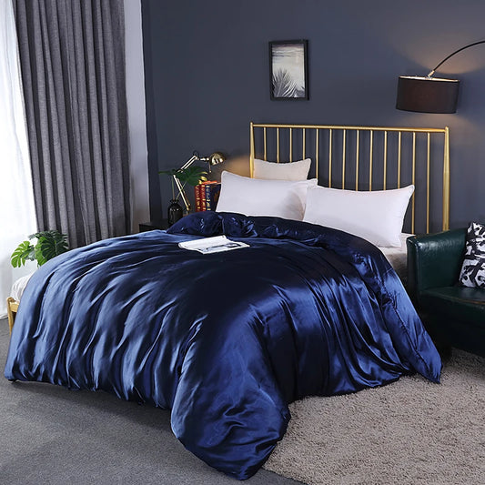 couverture en satin bleu