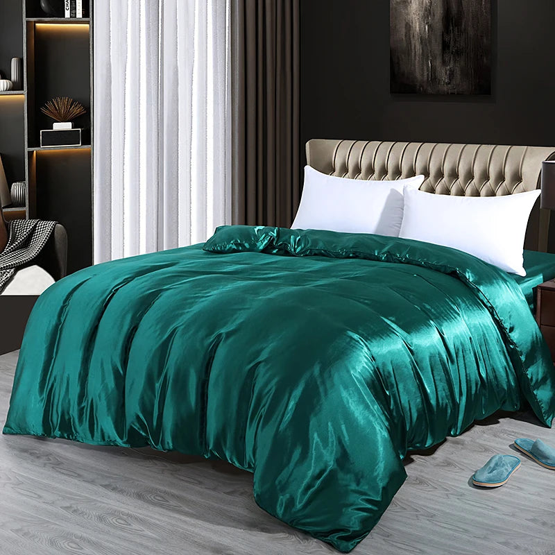 Couverture en satin vert