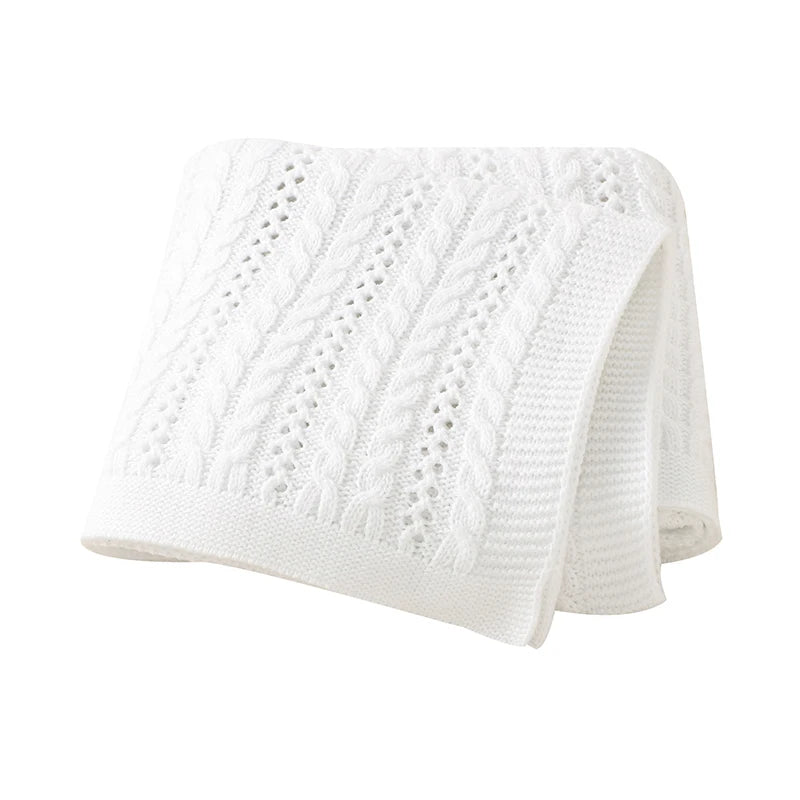 Couverture en tricot pour bébé blanc