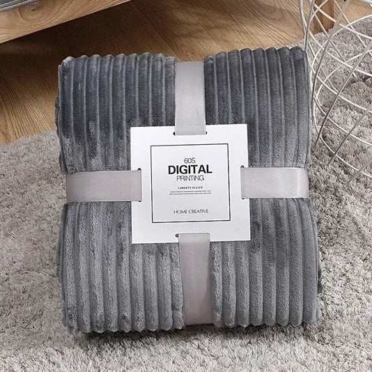 Couverture en velours corail gris