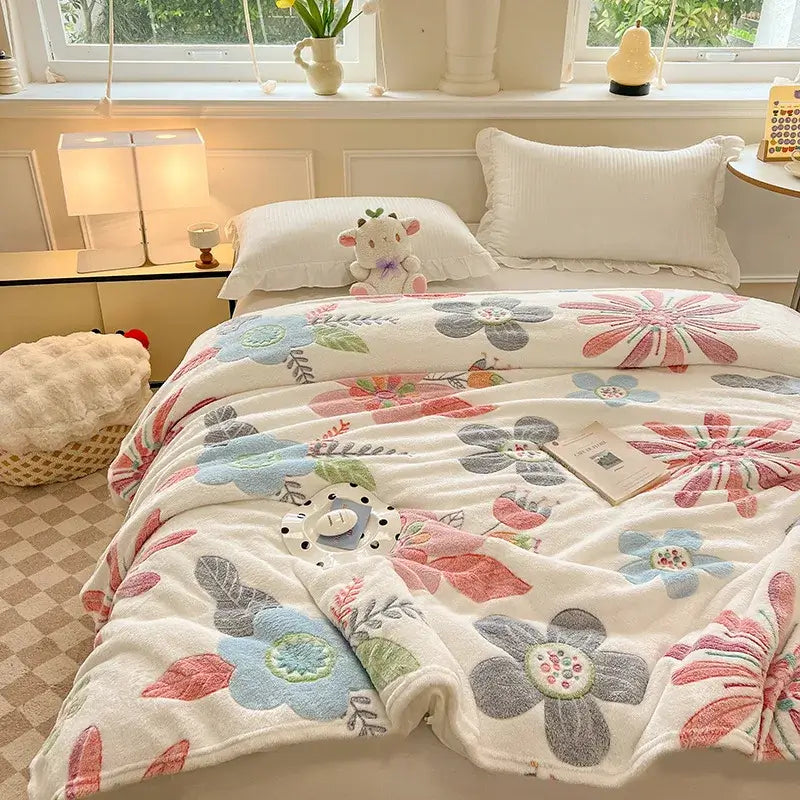 Image of Couverture en velours pour enfant blanc ludique – confort et douceur