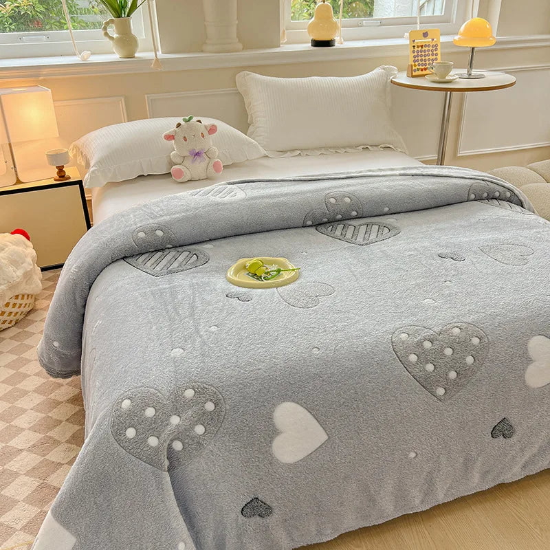Couverture en velours pour enfant gris