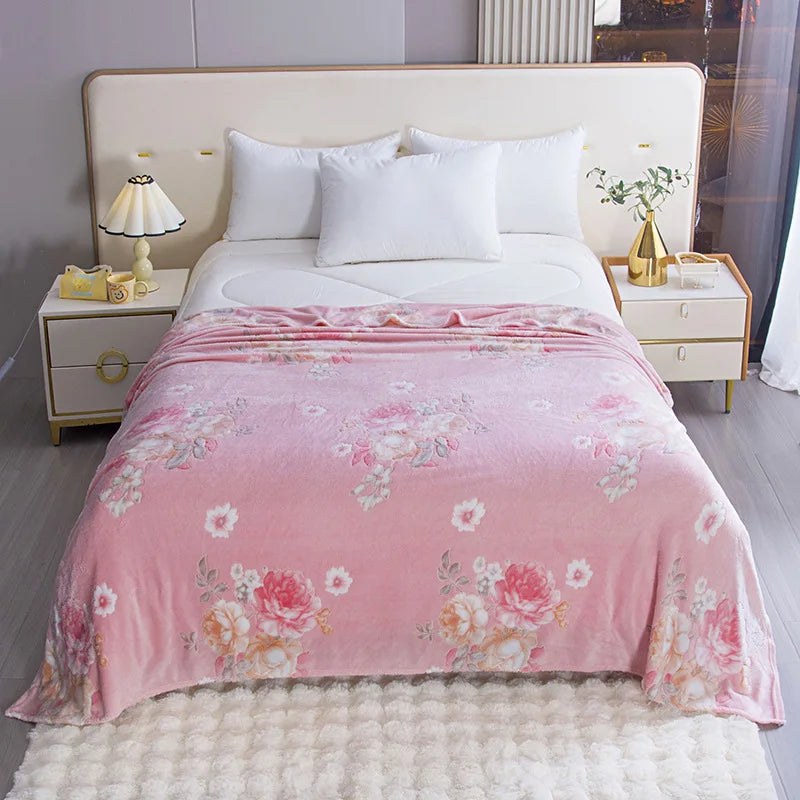 Couverture en velours pour enfant rose 4