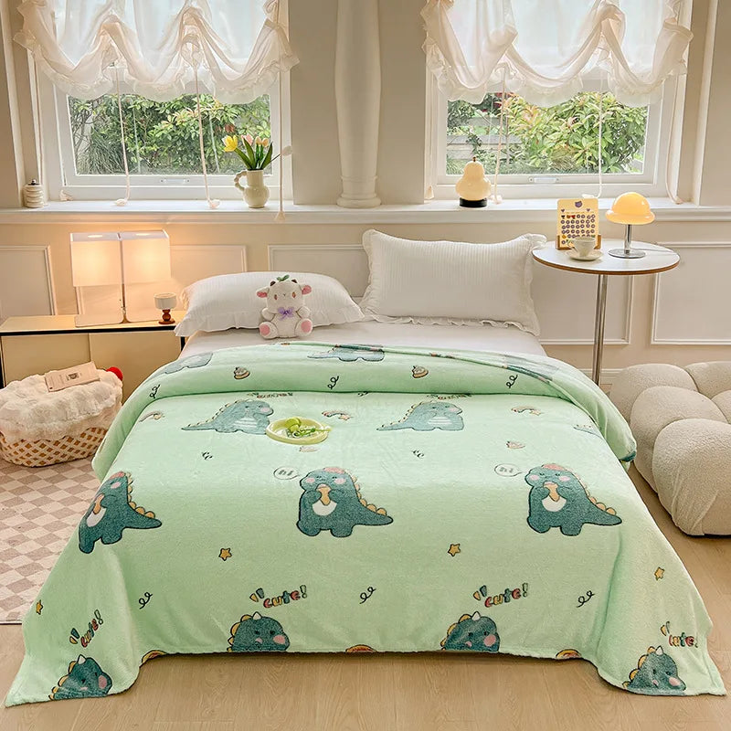 Couverture en velours pour enfant vert
