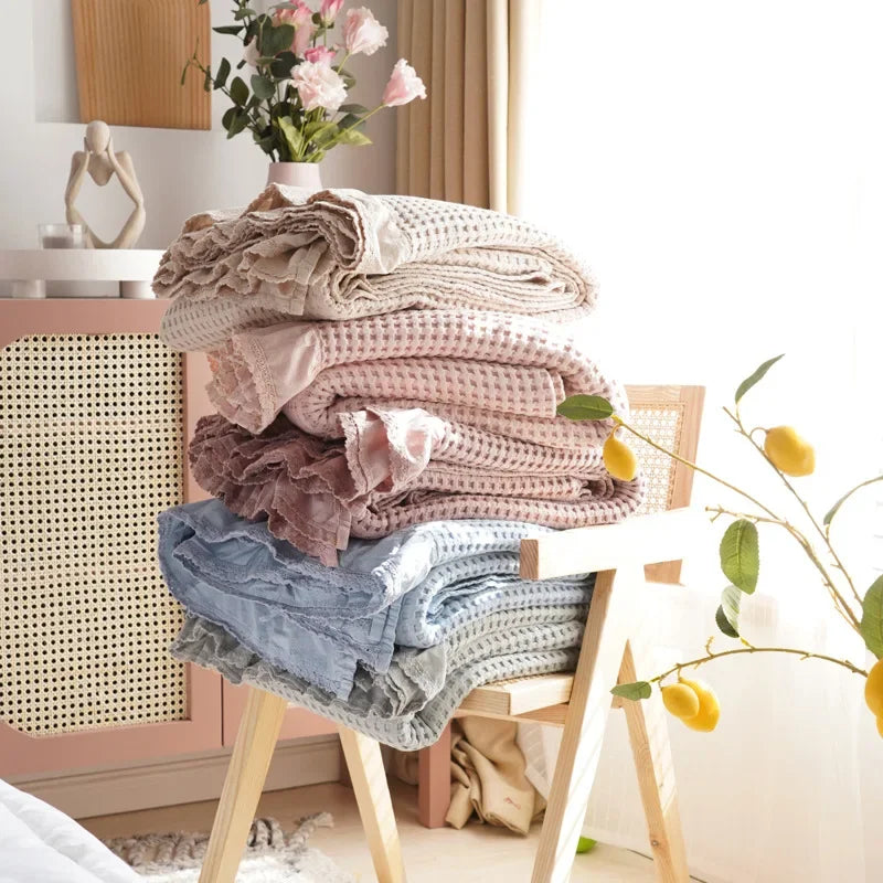 Couverture gaufrée en coton 