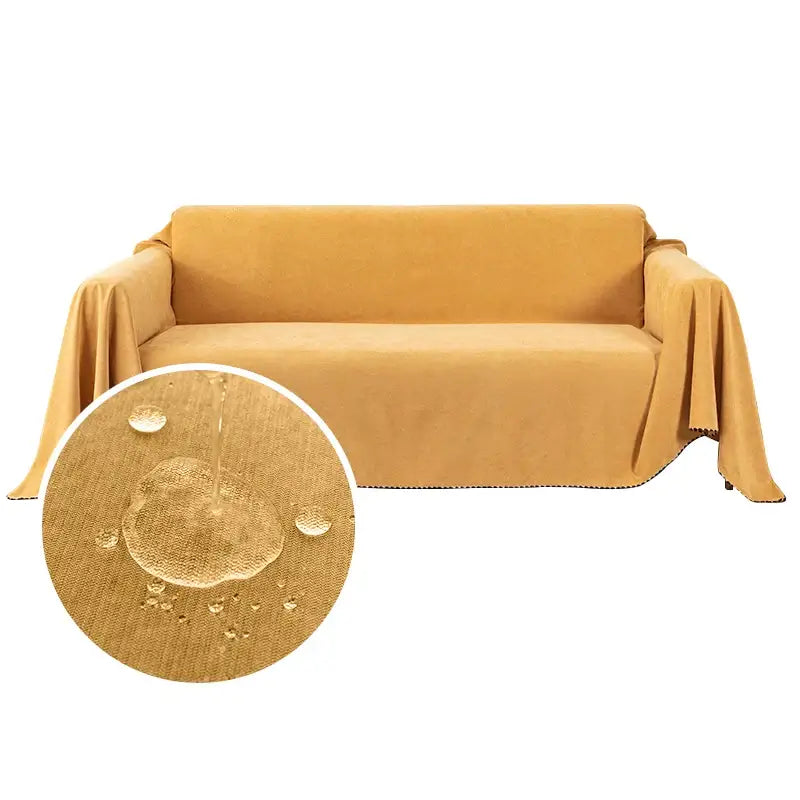 Image of Couverture imperméable pour Canapé Jaune style cosy – intérieur chaleureux