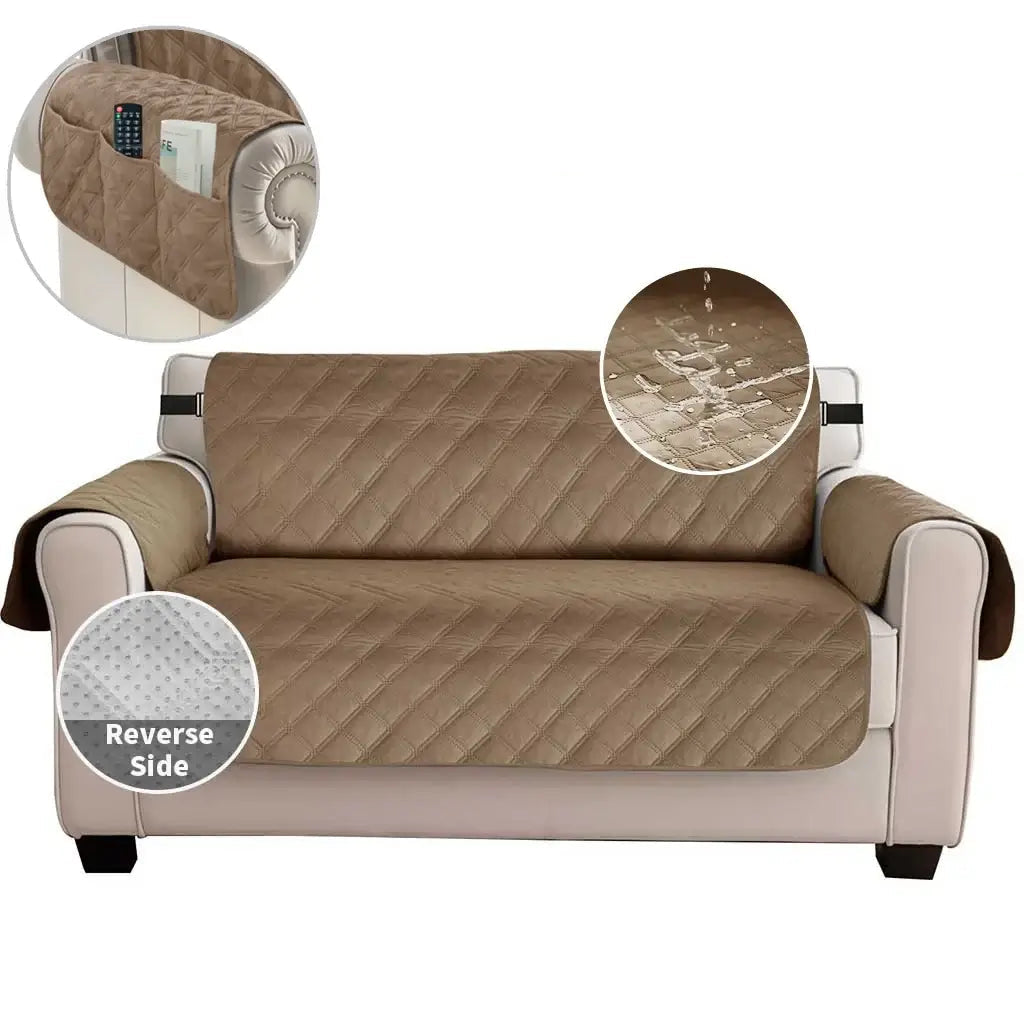 Image of Couverture imperméable pour canapé marron foncé 130x180 cm – cozy pour soirées détente