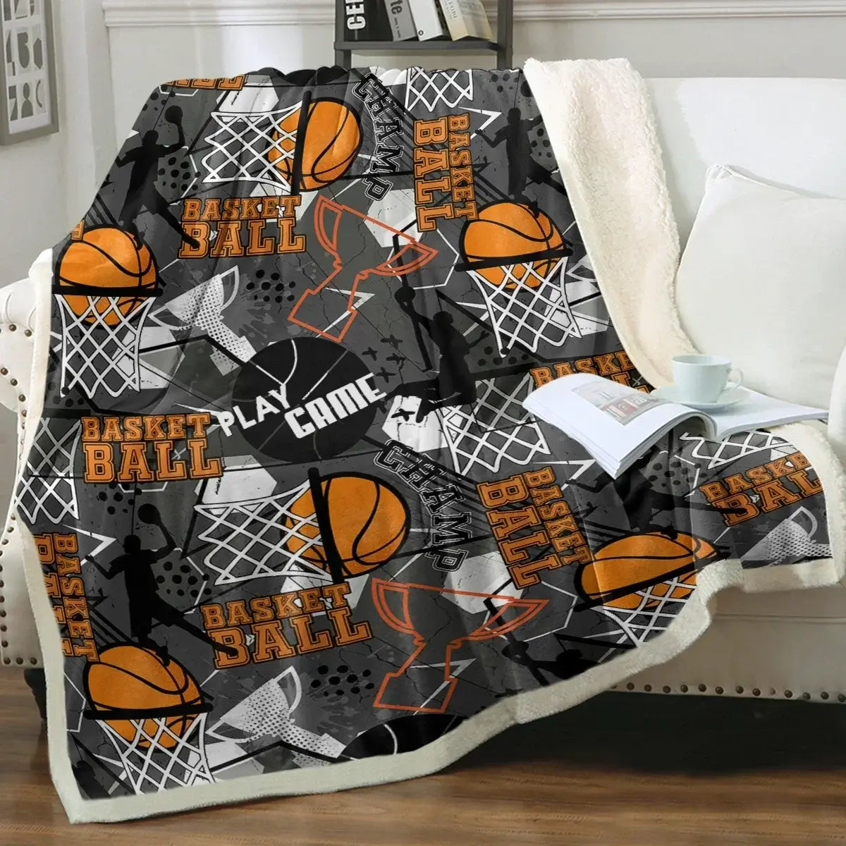 Image of Couverture imprimée pour adulte – chauffage naturel et style cosy