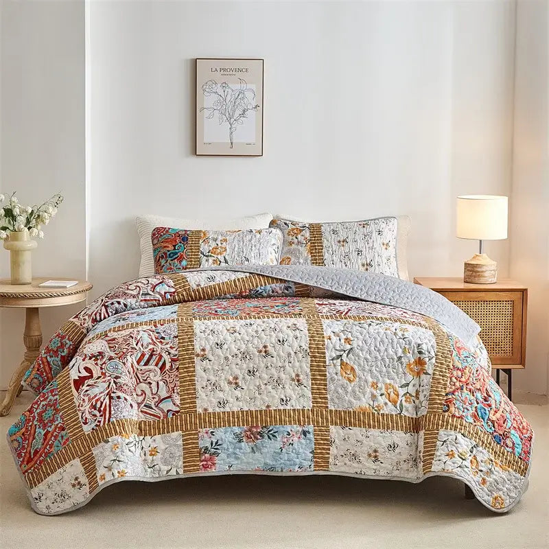 Image of Couverture lit 4 saisons beige