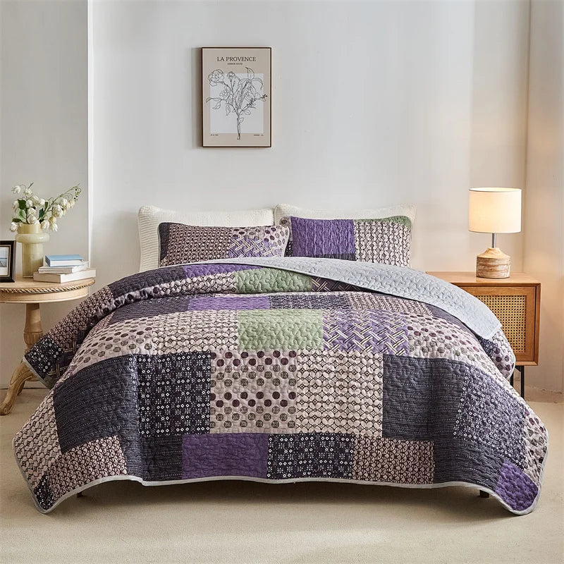 Couverture lit 4 saisons violet