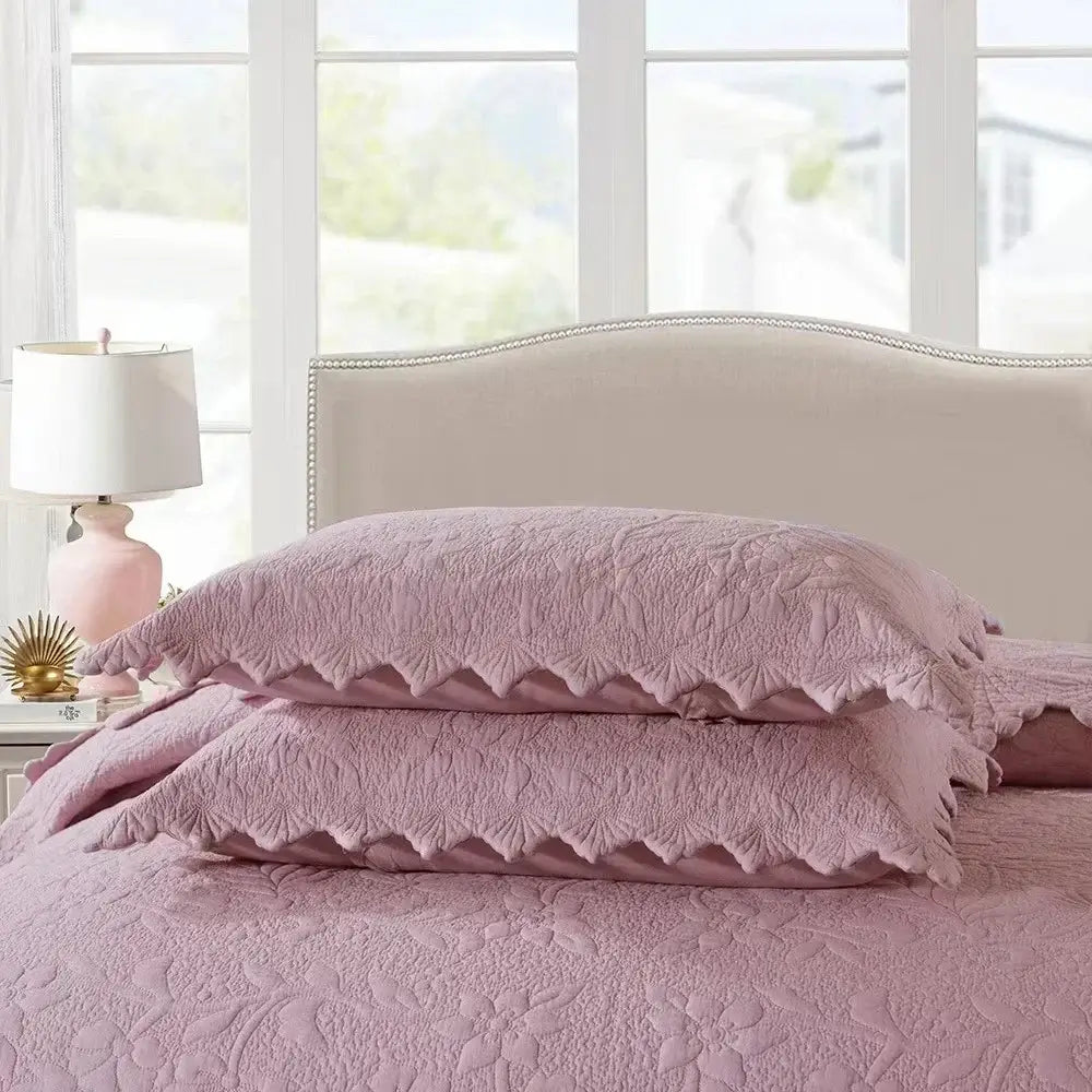 Couverture lit en Coton Rose 1