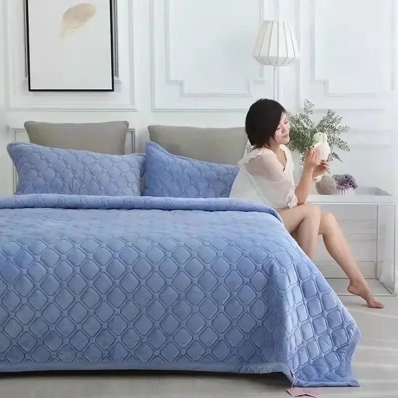 Couverture lit en Flanelle Bleu