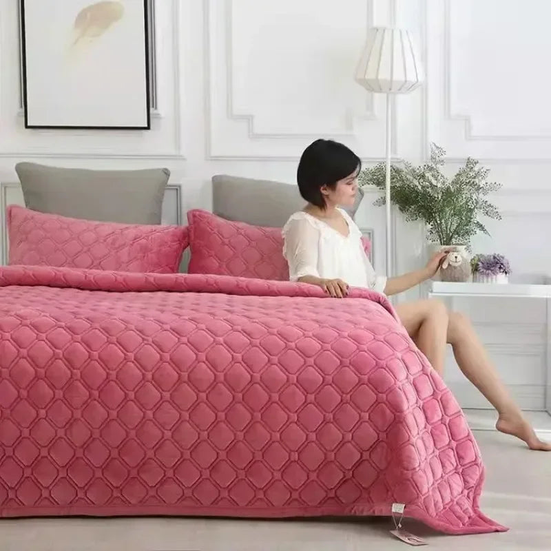 Couverture lit en Flanelle Fuschia