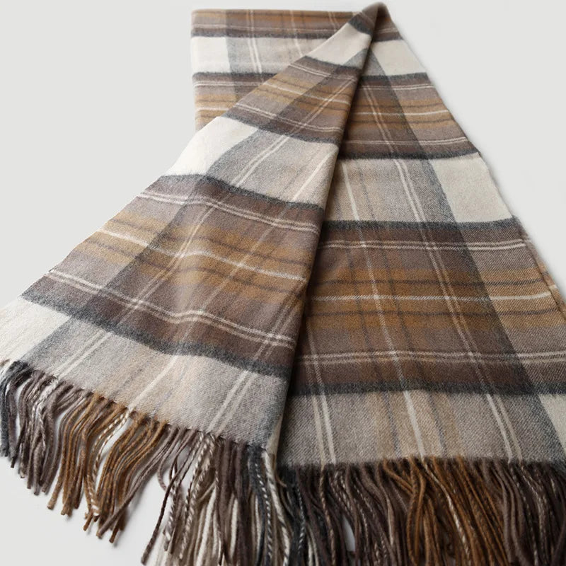 Couverture lit en laine fine beige