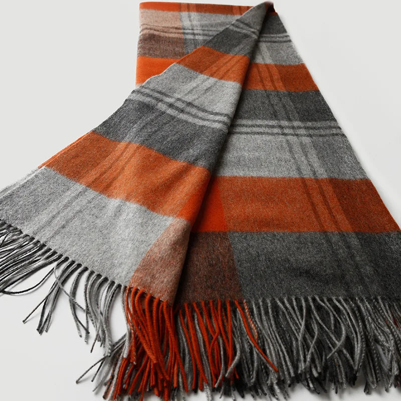 Couverture lit en laine fine orange