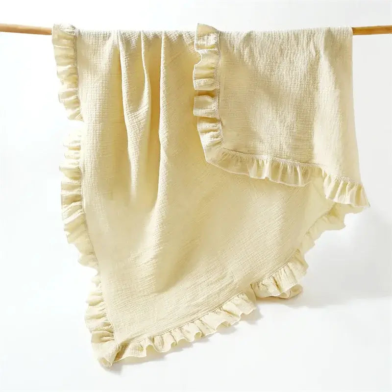 Image of Couverture monochrome pour bébé Abricot– textile doux pour nourrisson