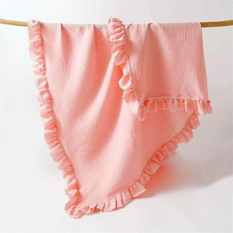 Couverture monochrome pour bébé rose