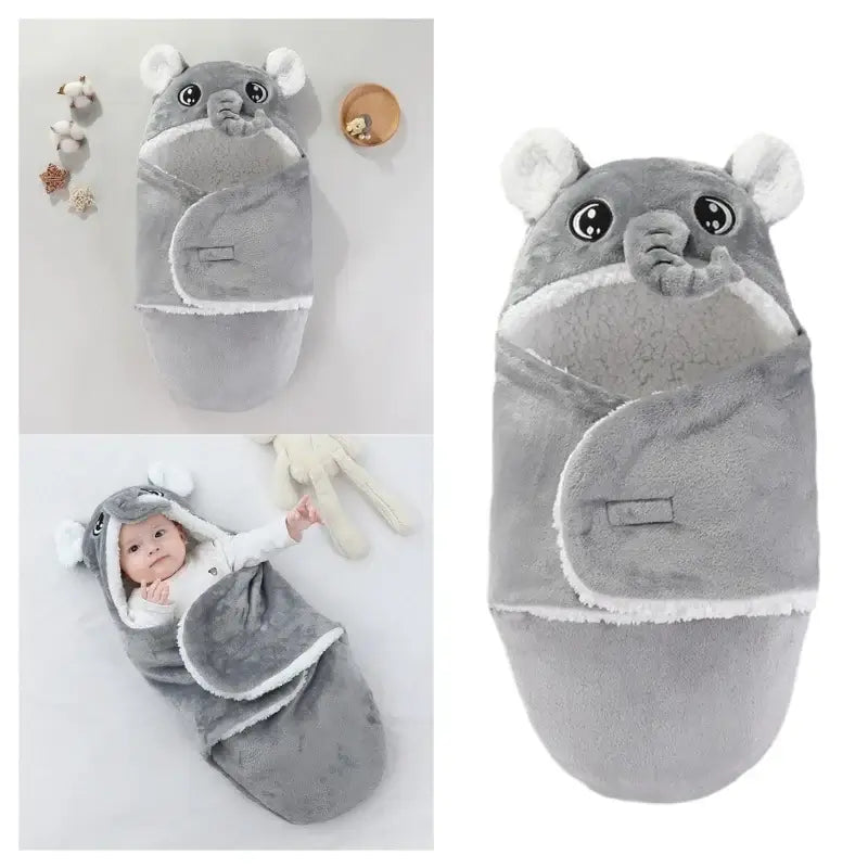 Image of Couverture nomade pour bébé gris douceur pour nouveau-né