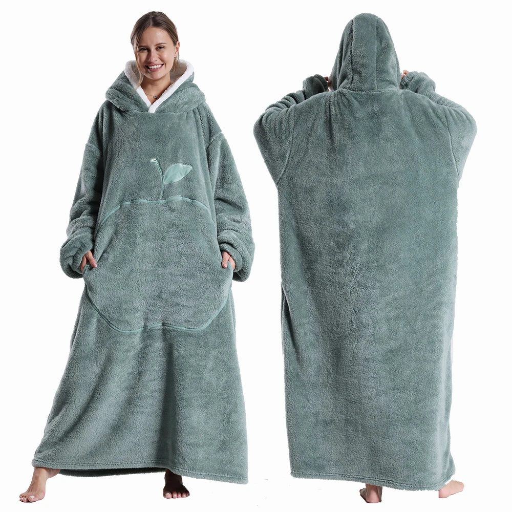 Couverture polaire avec manches Vert clair