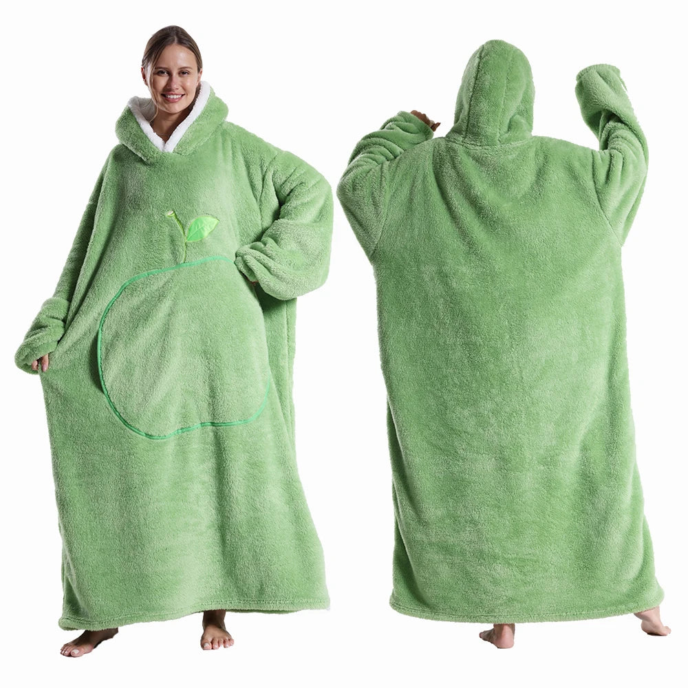 Couverture polaire avec manches vert