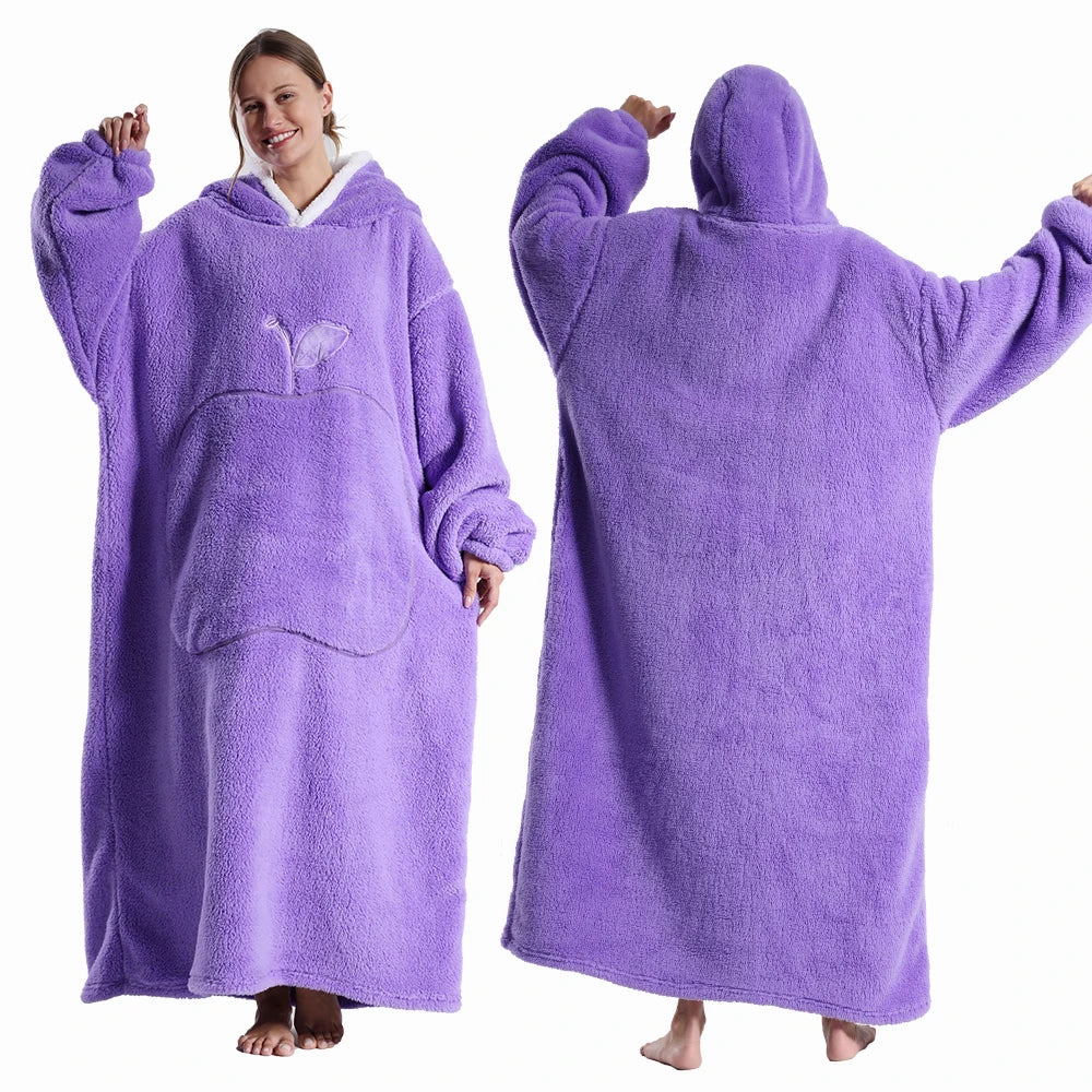 Couverture polaire avec manches violet