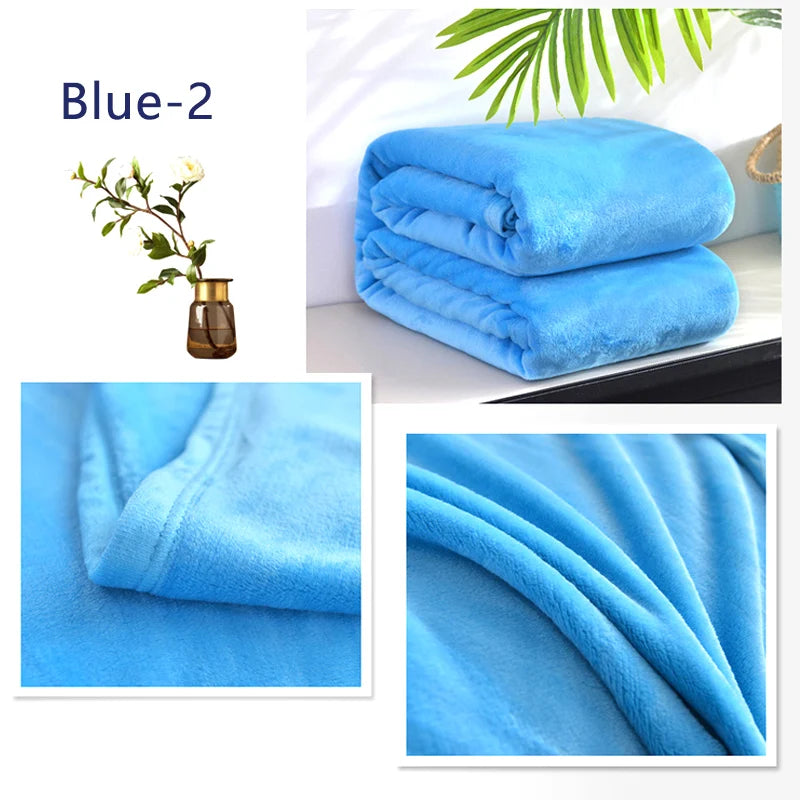 Couverture polaire en flanelle bleu clair