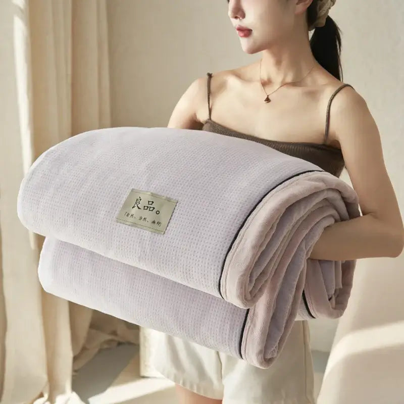 Image of Couverture polaire en velours violet