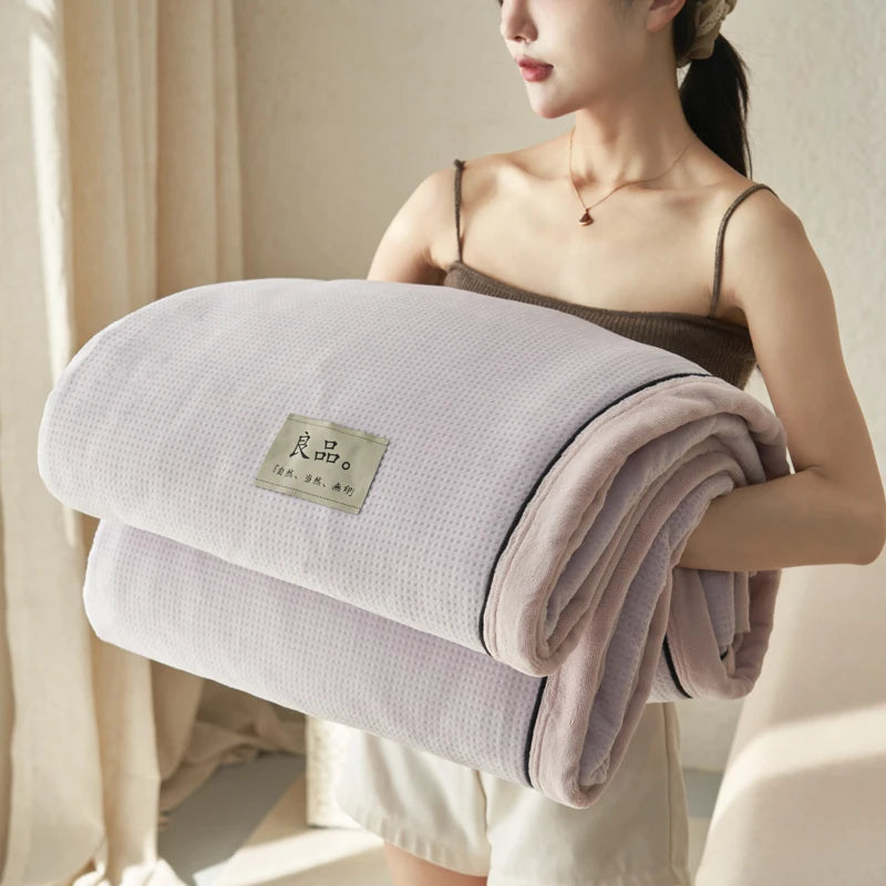Couverture polaire en velours violet