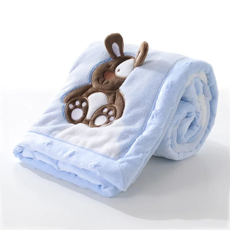 Couverture polaire pour bébé bleu clair