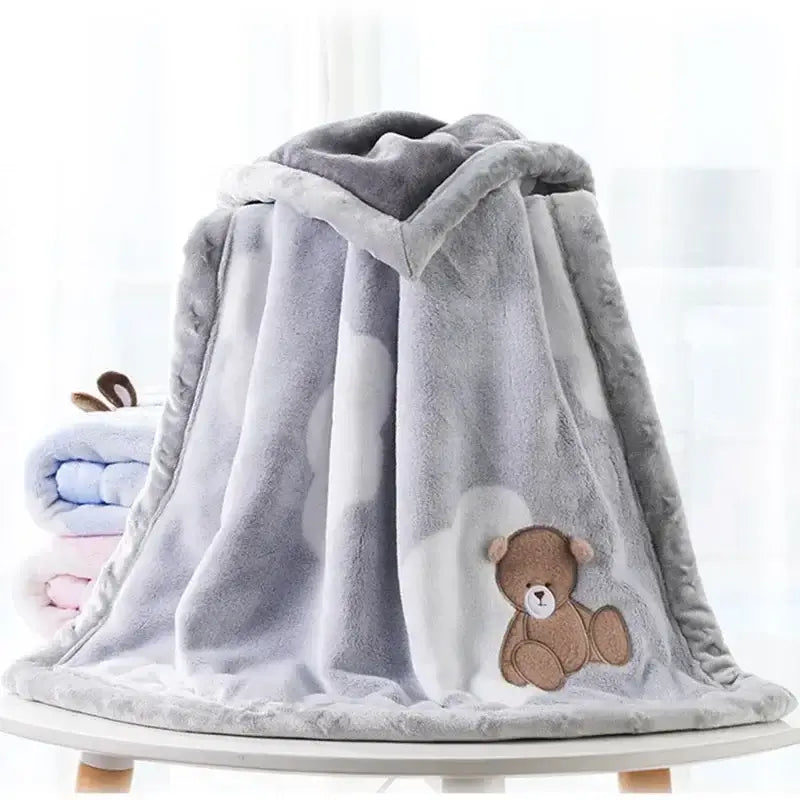 Couverture polaire pour bébé gris douceur pour nouveau-né