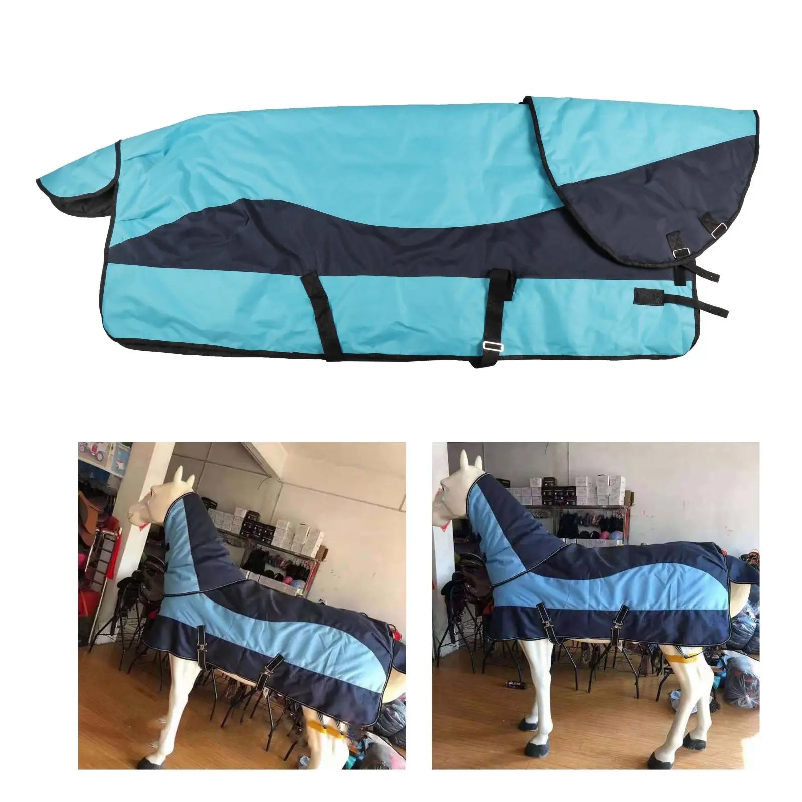 Couverture polaire pour cheval bleue