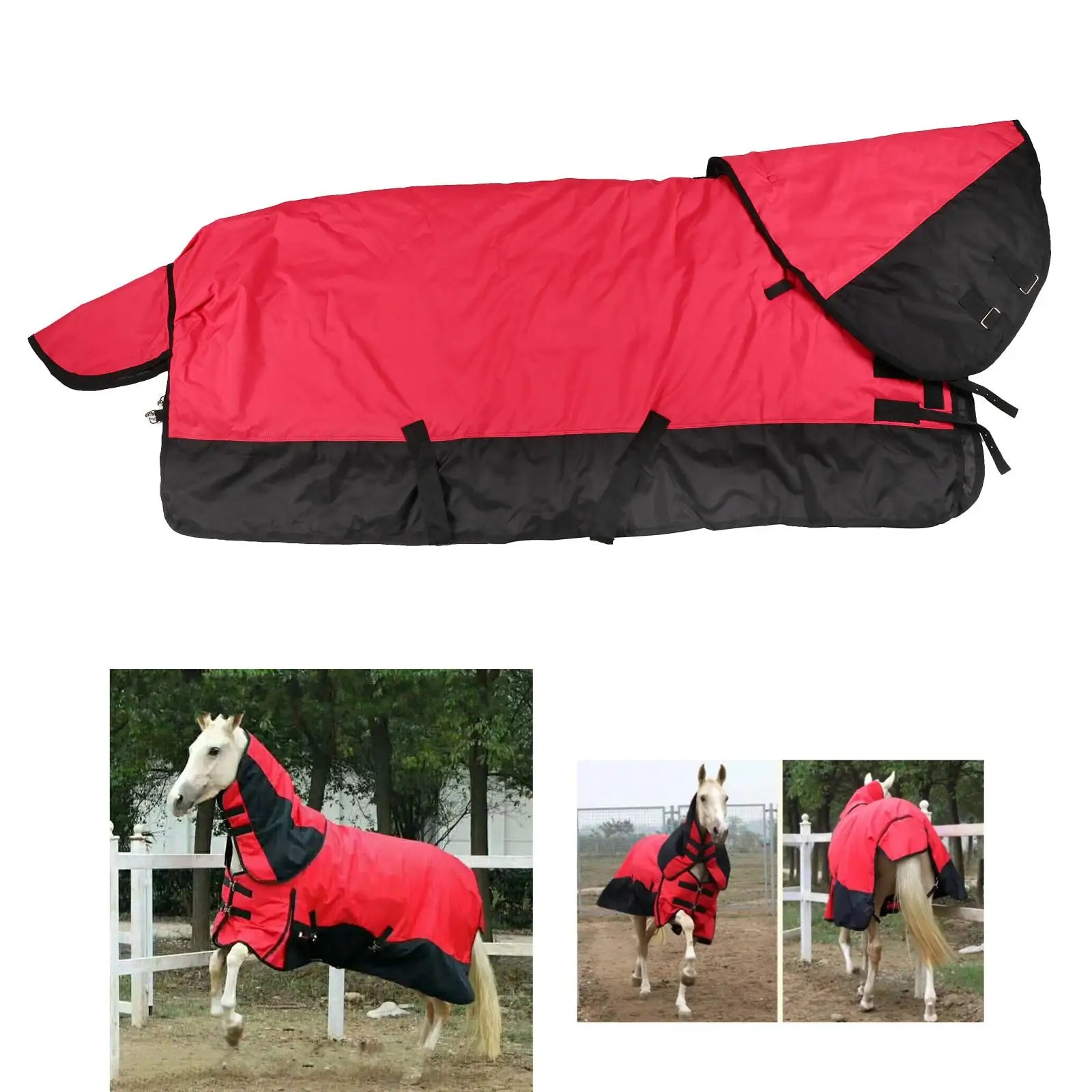Couverture polaire pour cheval rouge 1