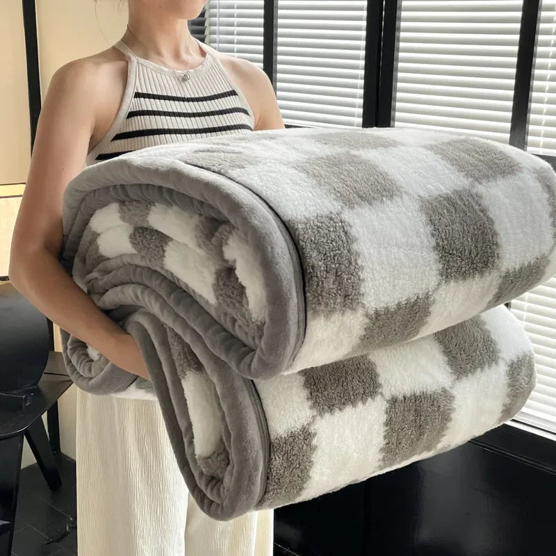 Couverture polaire pour enfant gris blanc
