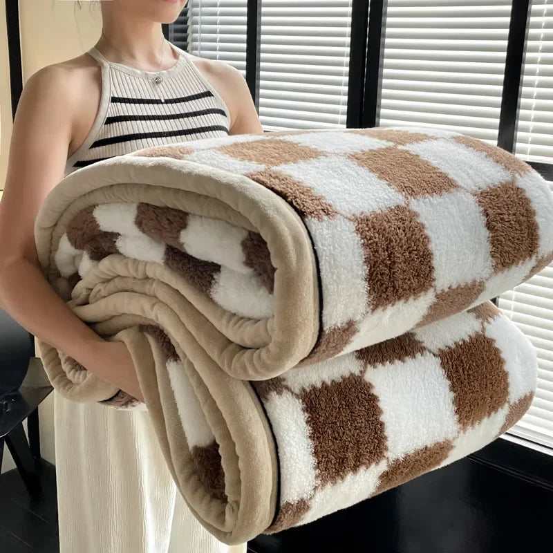 Couverture polaire pour enfant marron