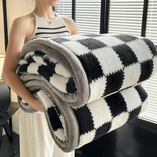 Couverture polaire pour enfant noir blanc 2