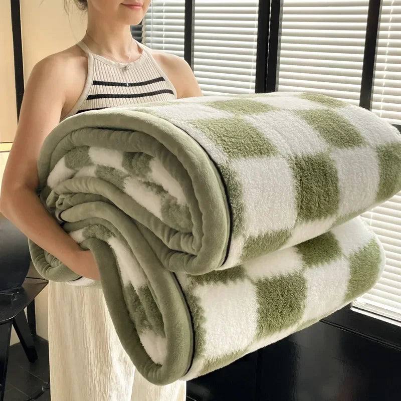 Couverture polaire pour enfant vert blanc