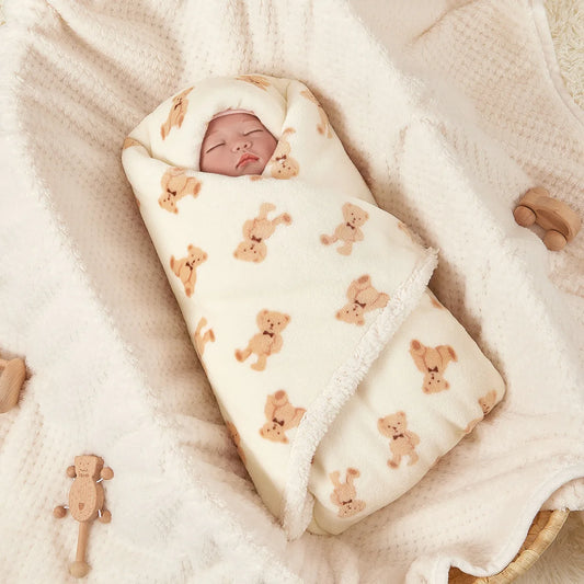 Couverture polaire pour nourrisson beige