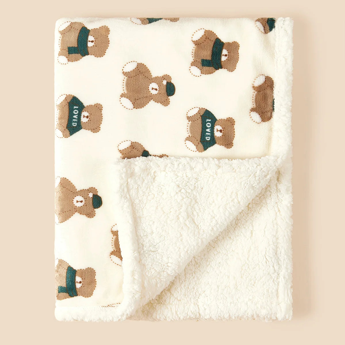 Couverture polaire pour nourrisson blanc