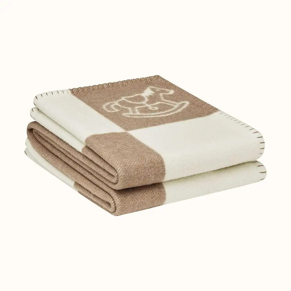 Couverture pour bébé en laine beige