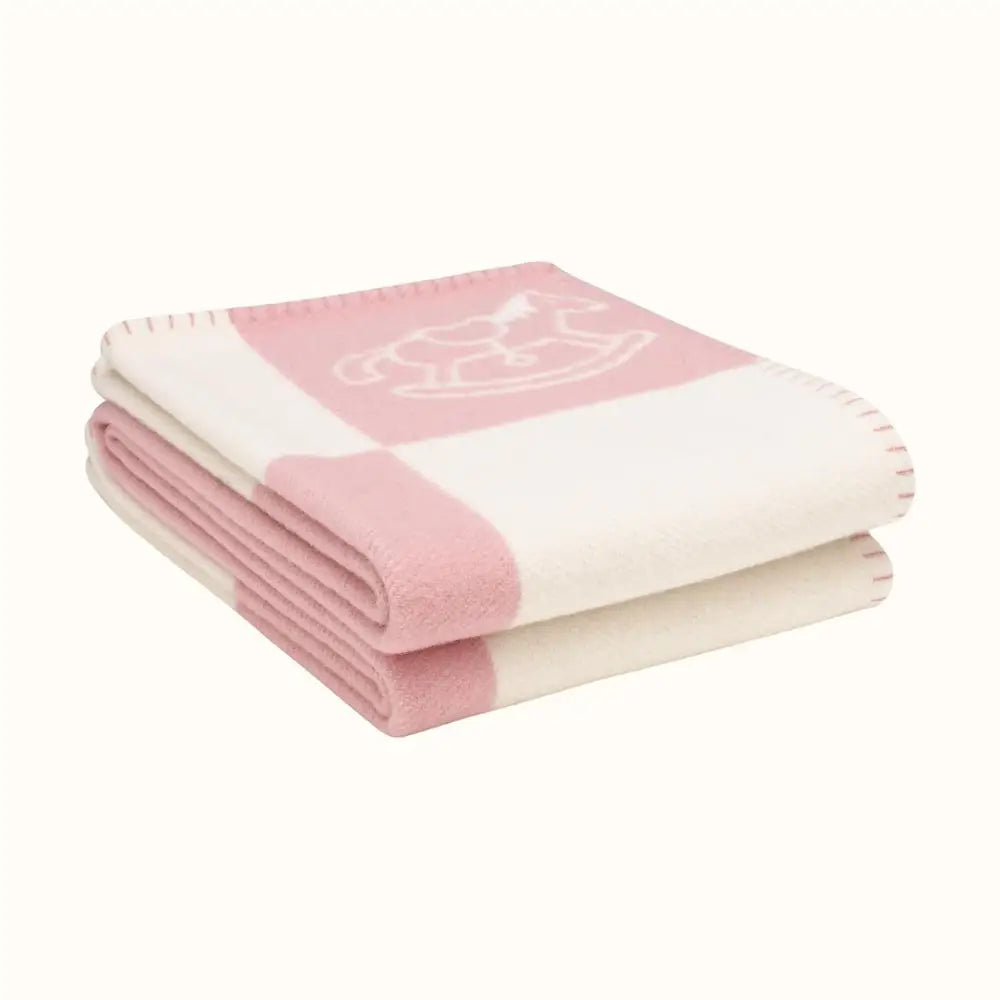 Couverture pour bébé en laine rose