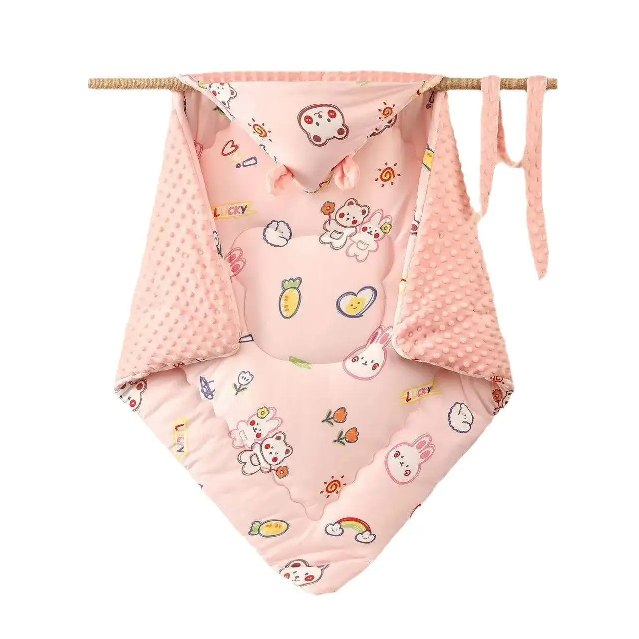 Image of Couverture pour bébé nouveau-né Rose léger et confortable