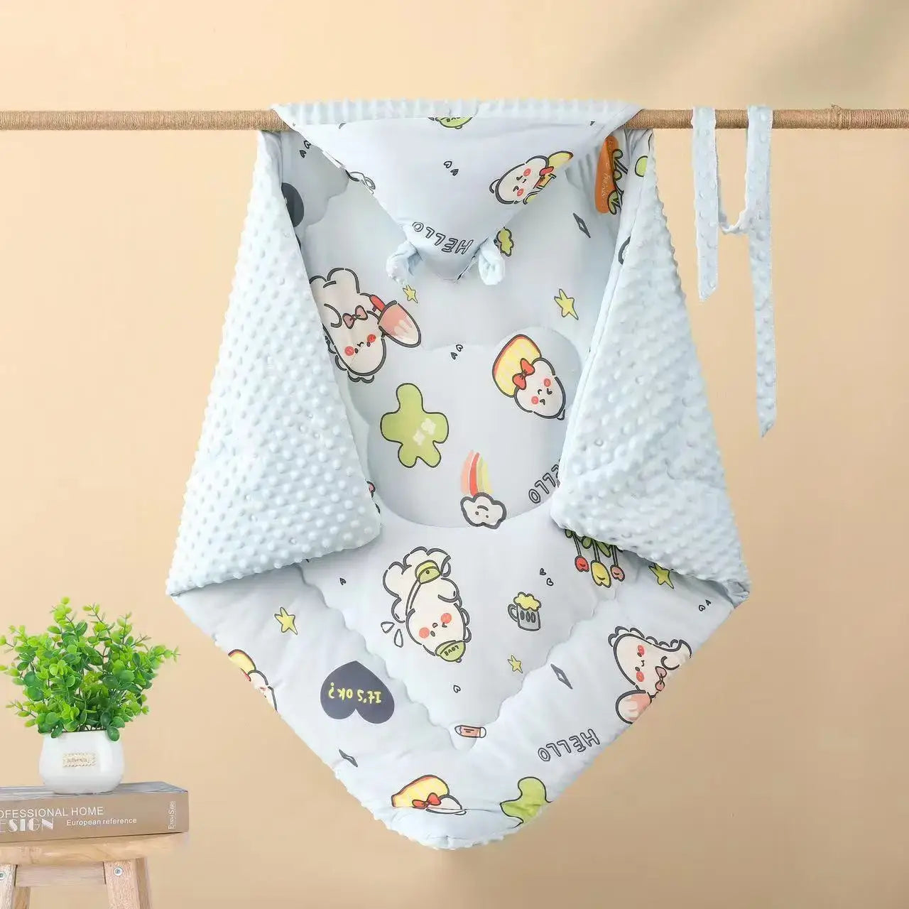 Couverture pour bébé nouveau-né bleu clair douceur pour nouveau-né