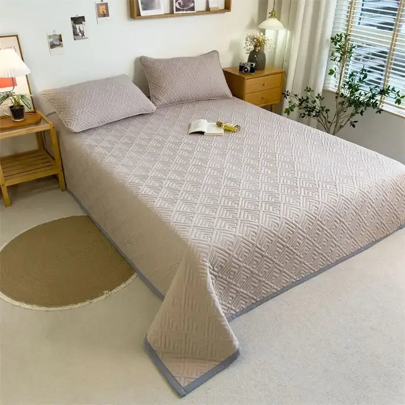 Image of Couverture pour lit Vert Beige clair– élégance chambre