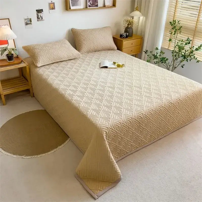 Couverture pour lit Vert Beige foncé